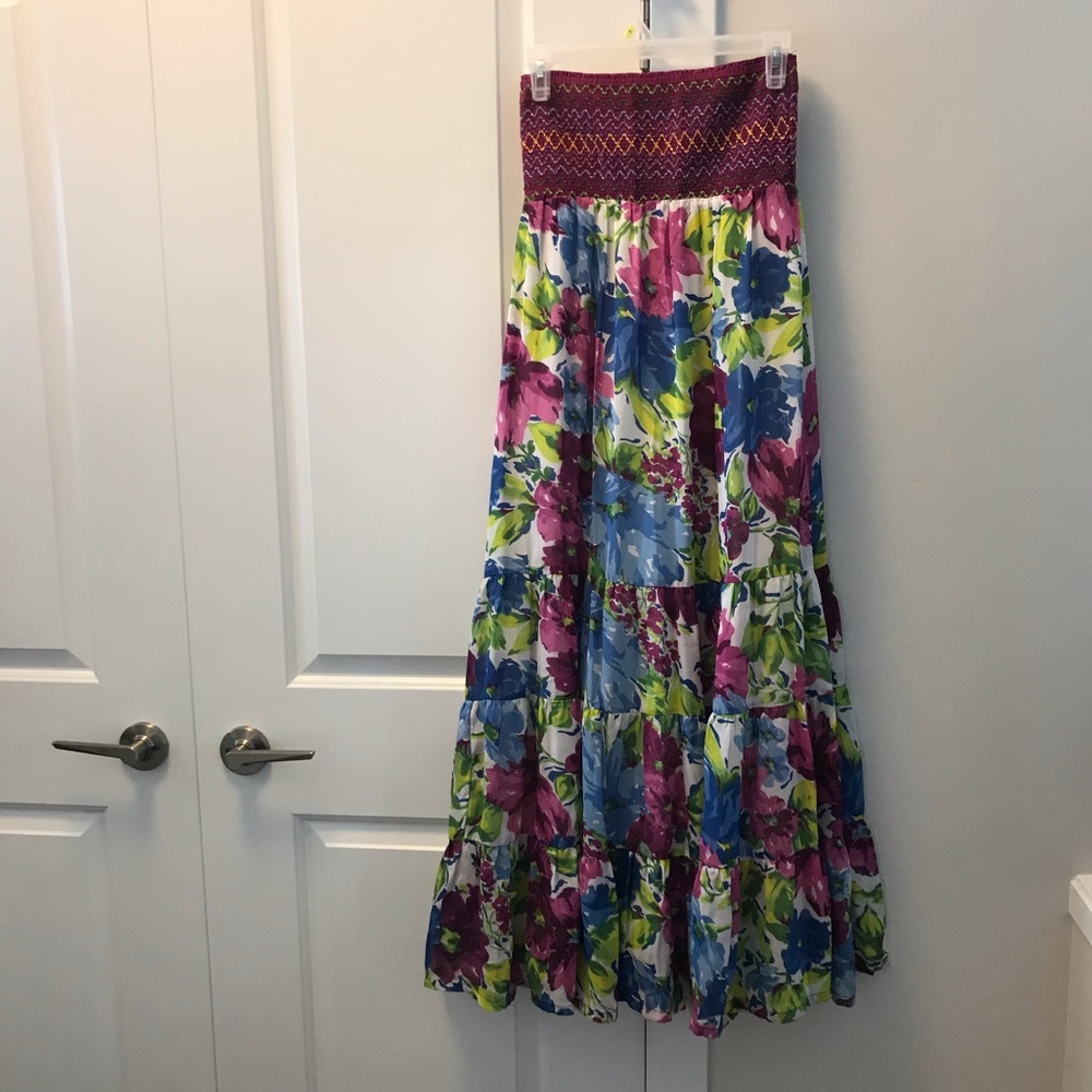 Strapless maxi (midi) summer dress/skirt